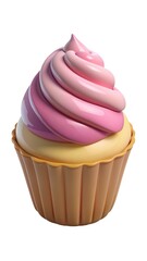 cupcake with pink icing and sprinkles