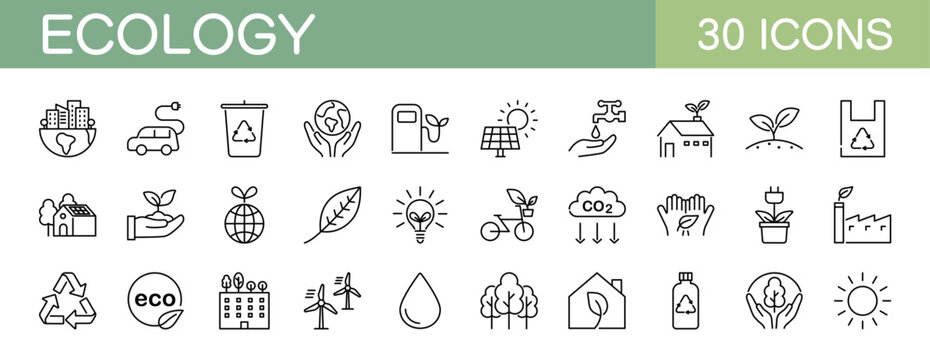 エコロジーに関するアイコンセット