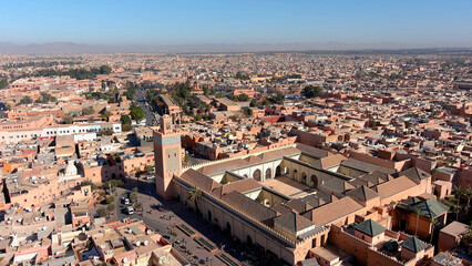 Aerial view over Morocco City Marrakech, 2022
Drone view from Marrakech city rooftops, 2022
