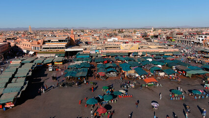 Jemaa el-Fnaa market ,Marrakech, Morocco, drone view,2022

Jemaa el-Fnaa is a square and market place in Marrakesh's medina quarter (old city), drone view, Marrakech Morocco, July,06,2022  

