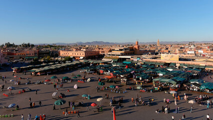 Jemaa el-Fnaa market ,Marrakech, Morocco, drone view,2022

Jemaa el-Fnaa is a square and market...