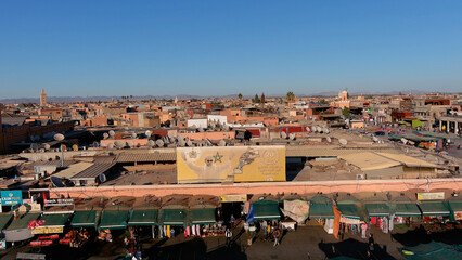Jemaa el-Fnaa market ,Marrakech, Morocco, drone view,2022

Jemaa el-Fnaa is a square and market...