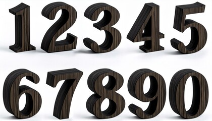 0から9までの3D数字セット