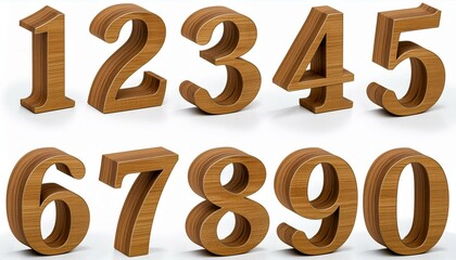 0から9までの3D数字セット