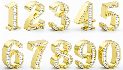 0から9までの3D数字セット