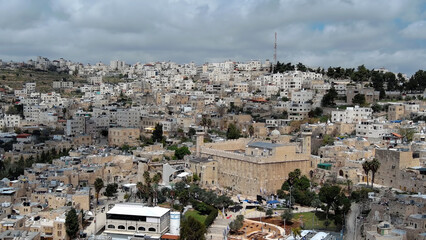 Cave of the Patriarchs in West Bank, Hebron, Aerial

Drone view from Israel Hebron City Cave of the...