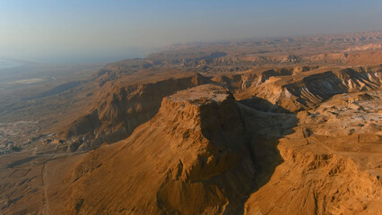 Masada National Park fortress, Aerial, 2022 

Masada National Park in the Dead Sea region of Israel. The fortress of Masada, September, 2022
