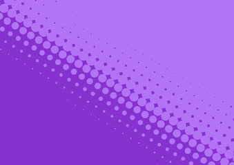 Awesome purple pop art background with dot design in retro comic book style