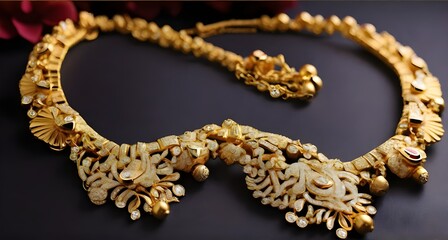 Obraz premium Pure 24 carat gold jewellery necklace 