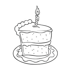 piece of cake with candle