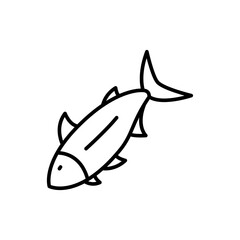 Salmon outline icons, minimalist vector illustration ,simple transparent graphic element .Isolated on white background