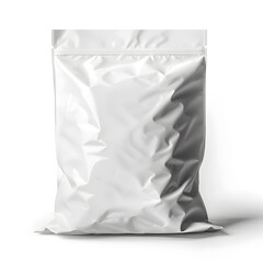 Obraz premium White plastic bag mockup for product isolated on white background. 3d blank white plastic bag for packaging design