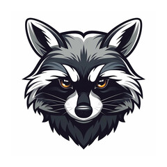 Obraz premium Cute raccoon vector mascot logo design illustration white background head