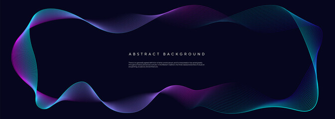 Dark abstract background with glowing wave.