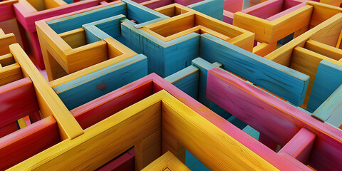 The building blocks of the pink, blue and yellow colour