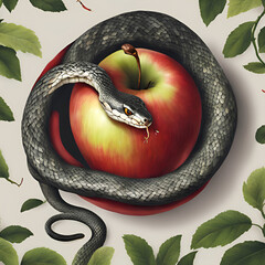 red apple with worm eden