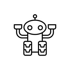 Space robot outline icons, minimalist vector illustration ,simple transparent graphic element .Isolated on white background