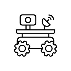 Space robot outline icons, minimalist vector illustration ,simple transparent graphic element .Isolated on white background