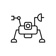Space robot outline icons, minimalist vector illustration ,simple transparent graphic element .Isolated on white background