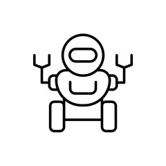 Space robot outline icons, minimalist vector illustration ,simple transparent graphic element .Isolated on white background