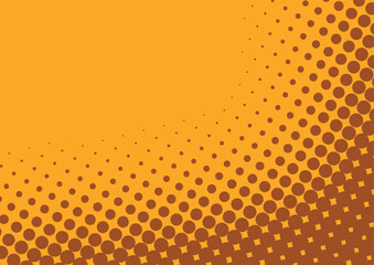 Pop art yellow and brown retro comic background, vector eps10