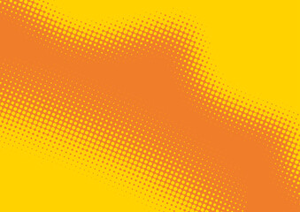 Yellow and orange pop art comic background lightning blast halftone dots