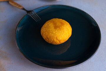 Stuffed potato, typical peruvian dish. Peruvian food concept.