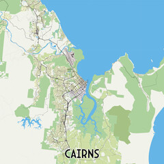 Cairns Australia map poster art