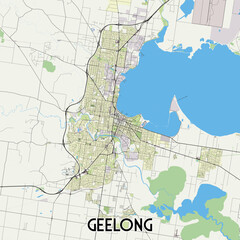 Geelong Australia map poster art