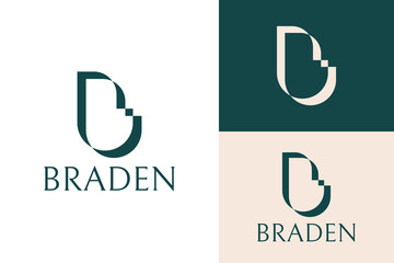 Logo ready elegant simple creative brand identity company corporate cafe fashion food initial B line luxury letter word mark sign modern