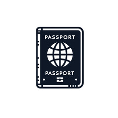 Passport Icon, Minimalist Line Design, Travel Document