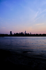 Naklejka premium sunset over the city