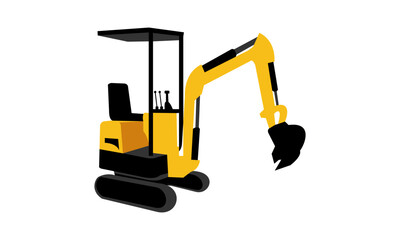 Mini excavator illustration design vector