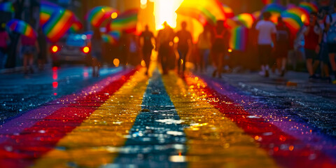 Colorful Background Featuring PRIDE in Rainbow Colors
