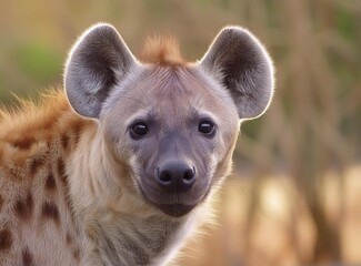 Hyena on alert for food in the wild
