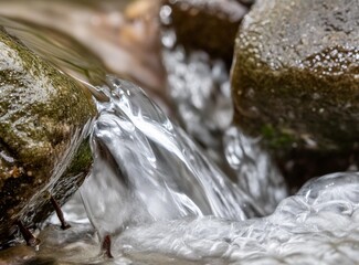 Water flowing over rocks