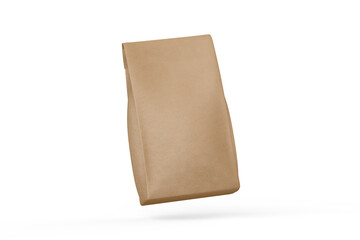 Blank Coffee Kraft Paper Pouch Bag Isolated 3d Illustration  