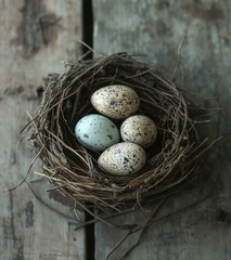 Obraz premium Bird nest with eggs