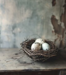 Obraz premium Bird nest with eggs