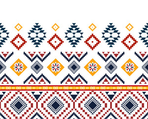 abstract Traditional geometric ethnic fabric pattern ornate elements with ethnic patterns design for textiles, rugs, clothing, sarong, scarf, batik, wrap, embroidery, print, curtain, carpet, wallpaper