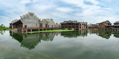 the beautiful ancient town of Lizhuang on the lake, Yibin City, Sichuan Province, China