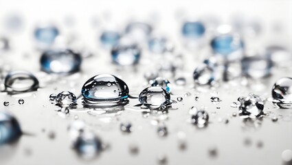 Realistic water droplets on white background design wallpaper