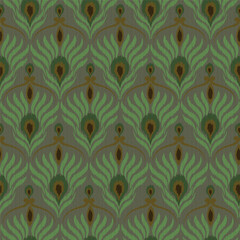 Ethnic abstract ikat art. Seamless pattern in tribal, folk embroidery, for carpets, wallpapers, garments, wrapping, fabrics, coverings, textiles and more	