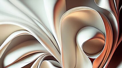Elegant abstract swirls in soft ivory copper hues, modern art and design backgrounds.