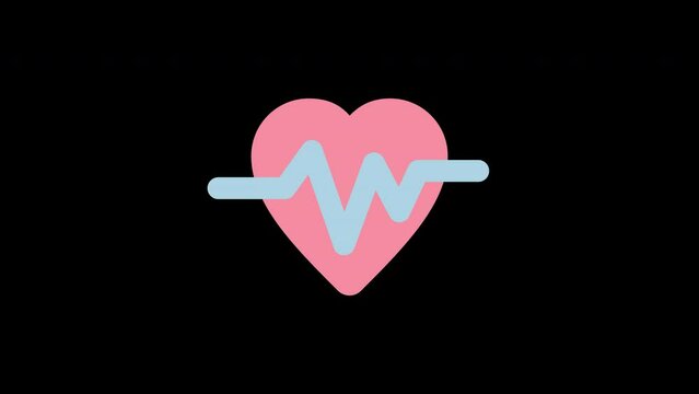 heart beat animation with looping , 4k resolution, and Alpha Channel