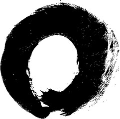 毛筆で書いた丸のベクターイラスト	
