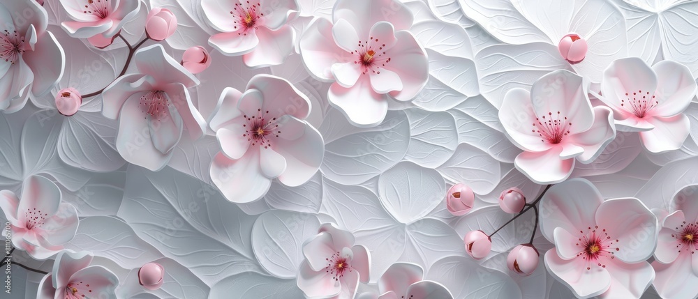 Poster The cherry blossom pattern modern is a flower background.