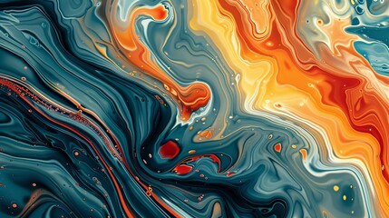 
In a cosmic inferno, flames dance amidst swirling waves of orange, red, and yellow, creating a mesmerizing pattern of heat and energy. 
