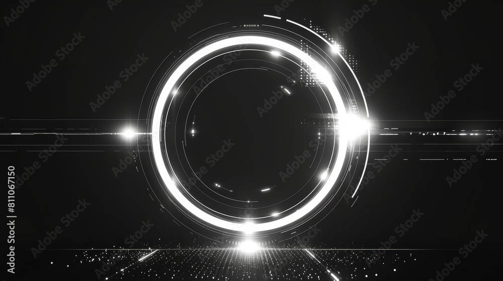 Poster png tech-themed futuristic hud. white frames in squares, ovals, rectangles, circles. hud png.