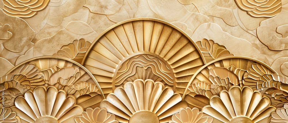 Poster an exquisite aspect of traditional woodwork style-rooms is a japanese gold background and geometric 
